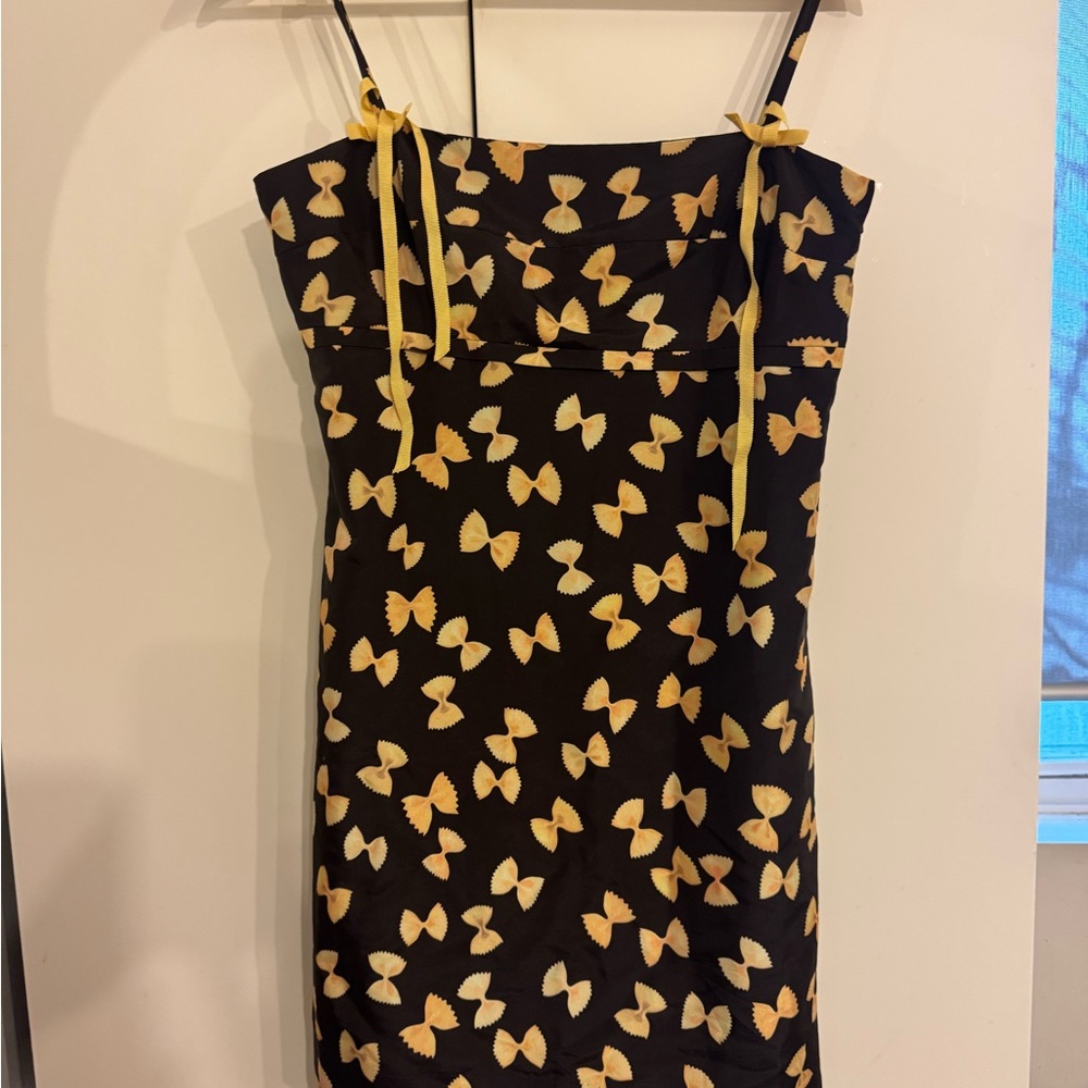 Rachel Antonoff Black and Gold Bow Dress